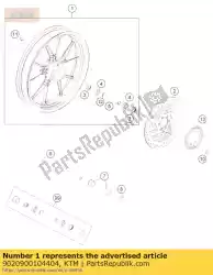 Ici, vous pouvez commander le roue avant cpl. - orange auprès de KTM , avec le numéro de pièce 9020900104404: