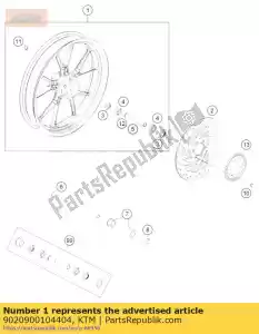 KTM 9020900104404 roue avant cpl. - orange - La partie au fond