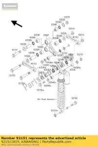 Kawasaki 921511819 parafuso, 14 mm, l = 78 - Lado inferior