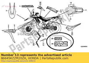 honda 86645KZZM20ZA stripe c, r. middle cowl *type1* - Bottom side