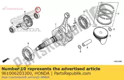 Here you can order the bearing, radial ball, 620 from Honda, with part number 961006203300: