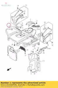 Suzuki 5311131G60PGR spatbord, voorkant - Onderkant