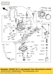 Aqui você pode pedir o jato de agulha, nfuh kx250-r1 em Kawasaki , com o número da peça 161870164: