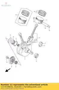 suzuki 1214038B30 juego de anillos, pistón - Lado inferior