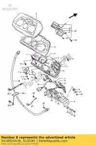 suzuki 3418924A30 almofada, estojo - Lado inferior