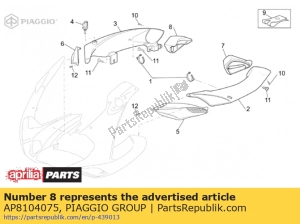 aprilia AP8104075 junta canalizacion derecho - Lado inferior