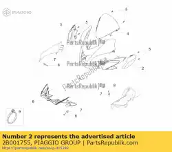 Ici, vous pouvez commander le panneau latéral léger lh auprès de Piaggio Group , avec le numéro de pièce 2B001755:
