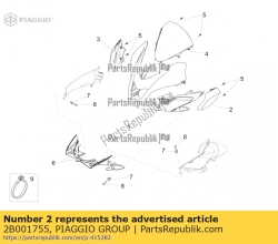 Aprilia 2B001755, Pannello laterale leggero, OEM: Aprilia 2B001755