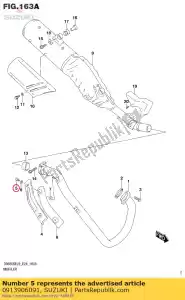 suzuki 0913906091 tornillo, 6x12 - Lado inferior