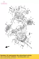 Ici, vous pouvez commander le couvercle, côté culasse 3 auprès de Yamaha , avec le numéro de pièce 5EL111870100: