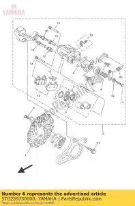 yamaha 5TG259750000 caoutchouc, bague - La partie au fond