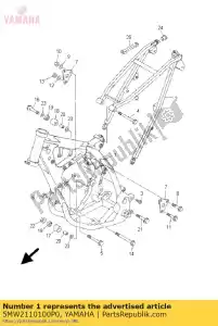 Yamaha 5MW2110100P0 cadre avant comp. - La partie au fond