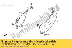 Here you can order the cover, l. Side *pb296m * from Honda, with part number 83600KPC640ZE: