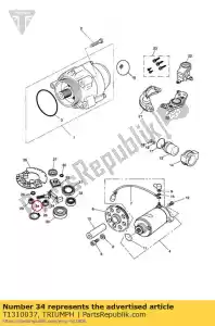 triumph T1310037 circlip starter motor - Bottom side