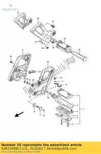 Suzuki 4381048B1113L suporte, silenciador - Lado inferior