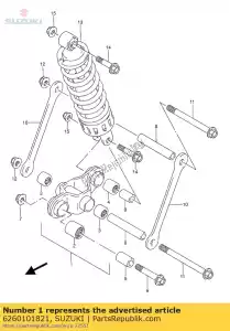 Suzuki 6260101821 hendelset, achter - Onderkant