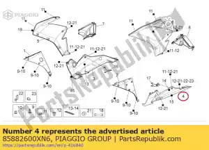 Piaggio Group 85882600XN6 pannello laterale inferiore. nero - Il fondo