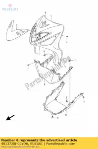 Suzuki 4813720H00YD8 schild, been laag - Onderkant