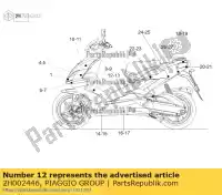 2H002446, Piaggio Group, decalque do escudo da tampa inferior direita 