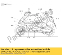 2H002446, Aprilia, rechter onderklep schild sticker 