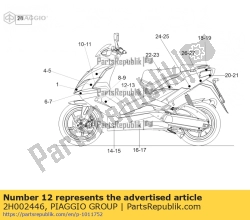 Aprilia 2H002446, Autocollant de protection de couvercle inférieur droit 