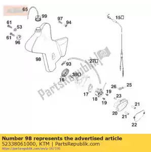 ktm 52338061000 réservoir supplémentaire r / s 125-380'99 - La partie au fond