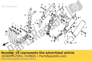 Honda 18380MCZ003 joint comp., ex. - Bottom side