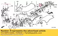 43158MCA000, Honda, zacisk c, rr. przewód hamulcowy honda gl goldwing a  bagger f6 b gold wing deluxe abs 8a gl1800a gl1800 airbag gl1800b 1800 , Nowy