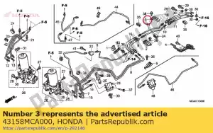 Honda 43158MCA000 clamper c, rr. manguera de freno - Lado inferior