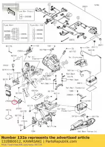 Kawasaki 132BB0612 petit boulon à bride, 6x12 - La partie au fond