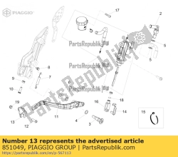 Aprilia 851049, Rear brake lever push, OEM: Aprilia 851049