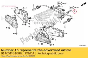 Honda 91405MG1000 clip, wire harness - Bottom side