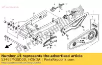 52463MGSD30, Honda, colletto b, braccio imbottito honda nc integra d dct xd dtc sd  s x sa xa nc700d nc700x nc700xa 700 , Nuovo