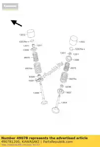 kawasaki 490781200 veermotor klep, i zr750-f1 - Onderkant