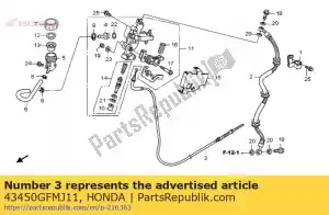 Honda 43450GFMJ11 cable comp,2nd rr - Bottom side