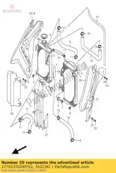 bekleding, radiator, van Suzuki, met onderdeel nummer 1776235G00YU1, bestel je hier online: