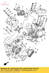 deksel, cilinderkopzijde 1 van Yamaha, met onderdeel nummer 2UJ111850100, bestel je hier online: