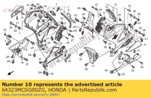Honda 64323MCSG00ZG lid, r. middle cowl *nha3 - Bottom side