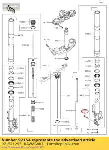 kawasaki 921541295 perno bj250lefa - Lado inferior