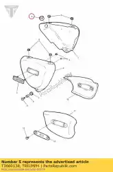 Qui puoi ordinare chiusura della sede della guarnizione 0,9 mm da Triumph , con numero parte T3660138: