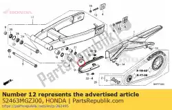 Aquí puede pedir cuello, conexión de cojín de Honda , con el número de pieza 52463MGZJ00: