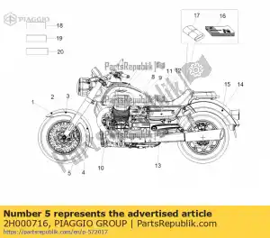 Piaggio Group 2H000716 decalcomanie parafango anteriore sinistro - Il fondo