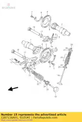 schacht, rots. Arm van Suzuki, met onderdeel nummer 1287138A01, bestel je hier online: