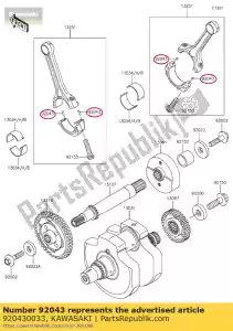 kawasaki 920430033 pino, 3x8,5 kx125-m1 - Lado inferior