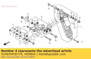 Honda 52465MCB770 braço sub assy., almofada - Lado inferior