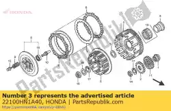 Here you can order the outer comp,clutch from Honda, with part number 22100HN1A40: