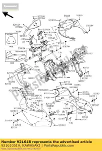 Kawasaki 921610519 amortecedor - Lado inferior