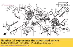 Here you can order the holder, needle jet from Honda, with part number 16166MBBD41: