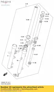 suzuki 5119512J40 piece,fr fork o - Bottom side