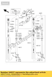 Here you can order the holder-fork under from Kawasaki, with part number 440371442: